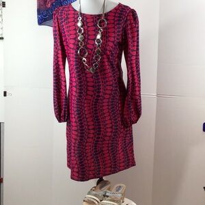 Jude Connally Chloe navy/orchid shift dress S